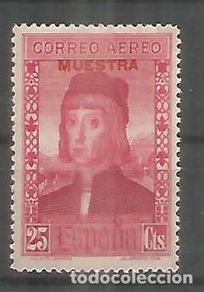 Timbres: ESPAÑA COLON COLUMBUS MUESTRA EN ROJO SPECIMEN MARTIN ALONSO PINZON